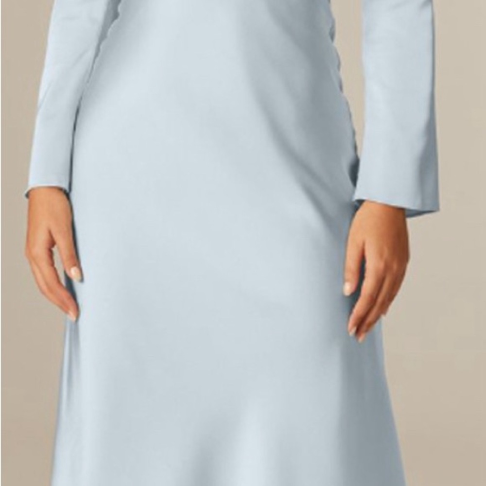 Brand New AW BRIDAL Blue Satin dress - Picture 4 of 7